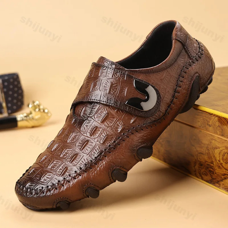 Mens Shoes Genuine Leather Pattern Business Casual Shoes Men Loafers Mocassins High-quality Mens Dress Shoes 251106