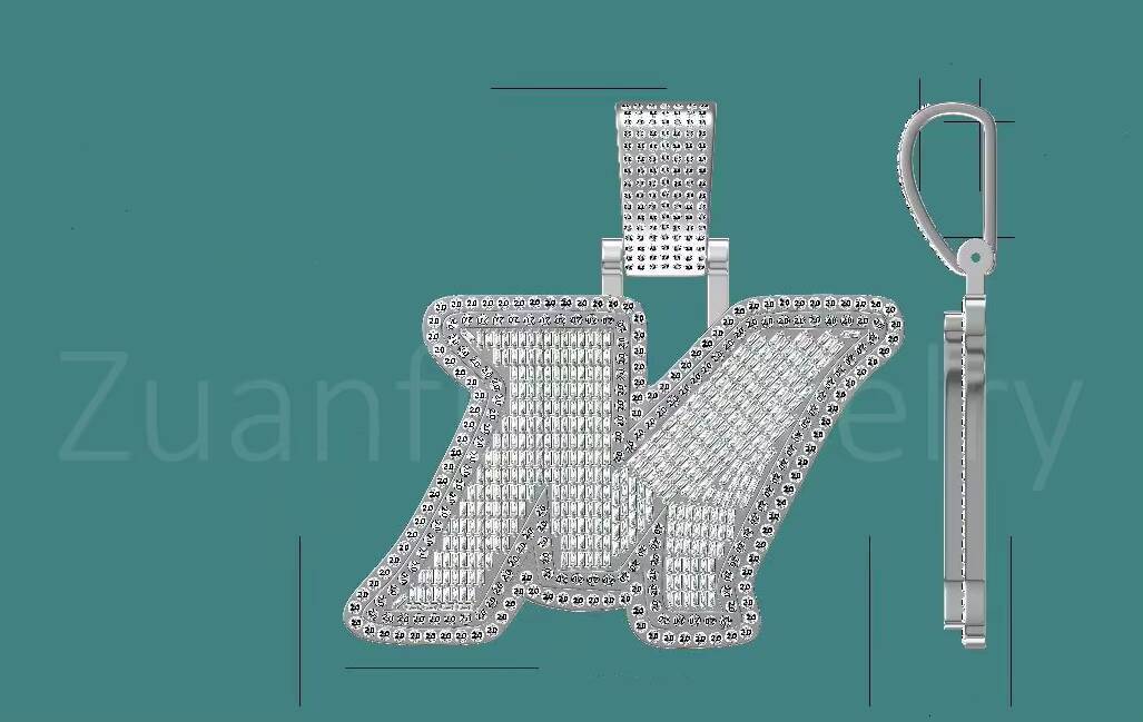 Custom Iced Out Letter M Pendant 925 Silver Baguette Initial VVS Moissanite Diamond Pendant Link Chain Hip Hop Fine Jewelry