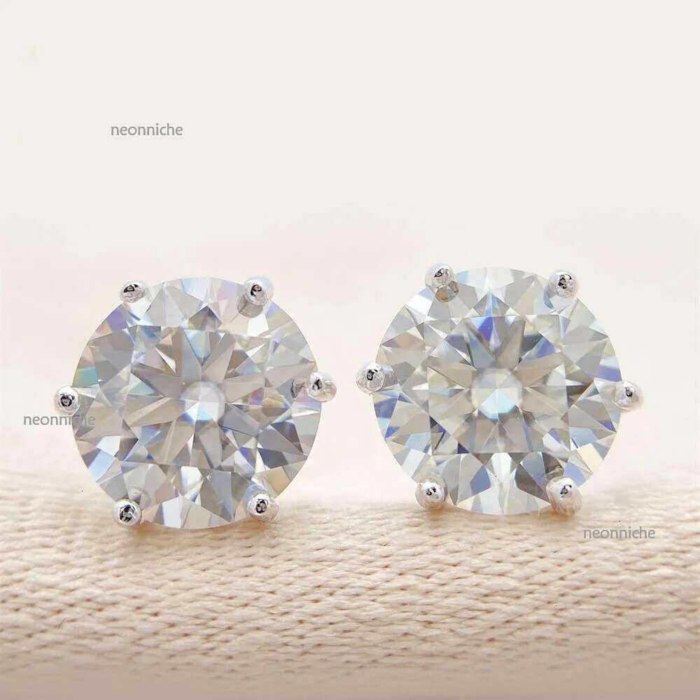 pass dia tester vvs1 moissanite designer for women sterg sier 6 prong stud earrings plated gold mens earring jewelry valentines day gift