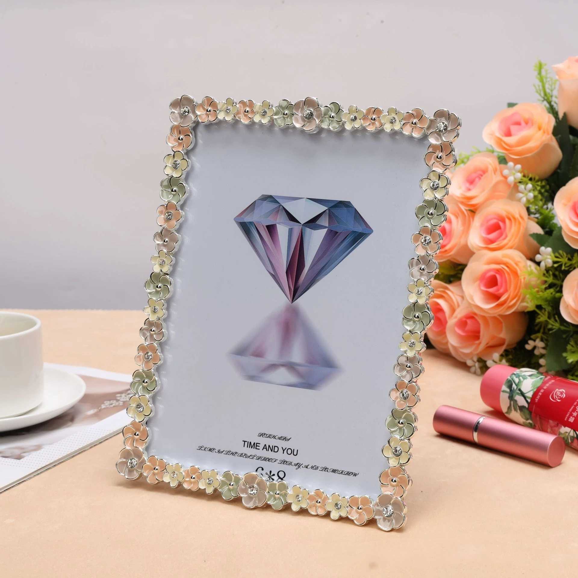 6/7/8 Inch Modern Simple Fashion Light Luxury Metal Picture Frame Wedding Birthday Party Gift L251110 H260306