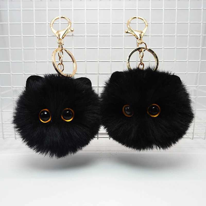 Cute plush cat keychain cartoon doll toy pendant keychain female girl packaging decoration car keychain childrens gift accessories W250411