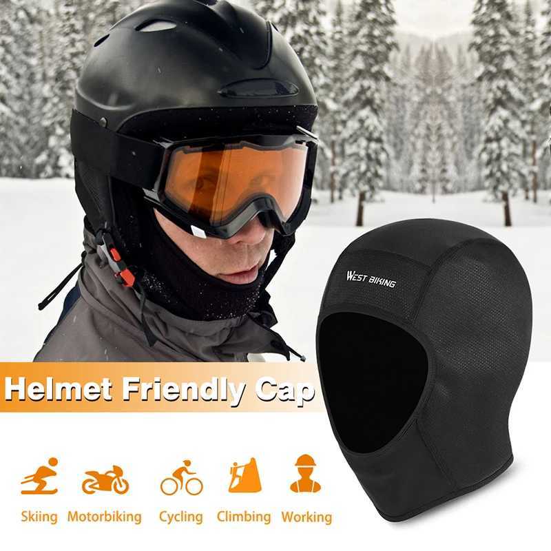 WEST BIKING Winter Windproof Cycling Motorcycle Helmet Cap Running Skiing Skull Caps MTB Bike Helmet Inner Liner Sport Headwear S251110