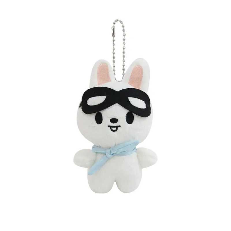 Skzoo Plush Keychain Cute Pilot Stray Children Plush Toy Grey Wolf White Rabbit Brown Bear Doll Pendant Birthday Gift W250411