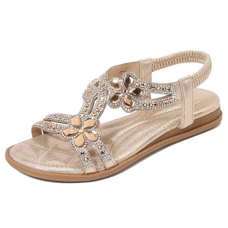 Plus Size 36-46 Womens Shoes Rhine Sandals Elastic Band Beach Shoes Fi Casual Open Toe Sandals De MujerXJ250410