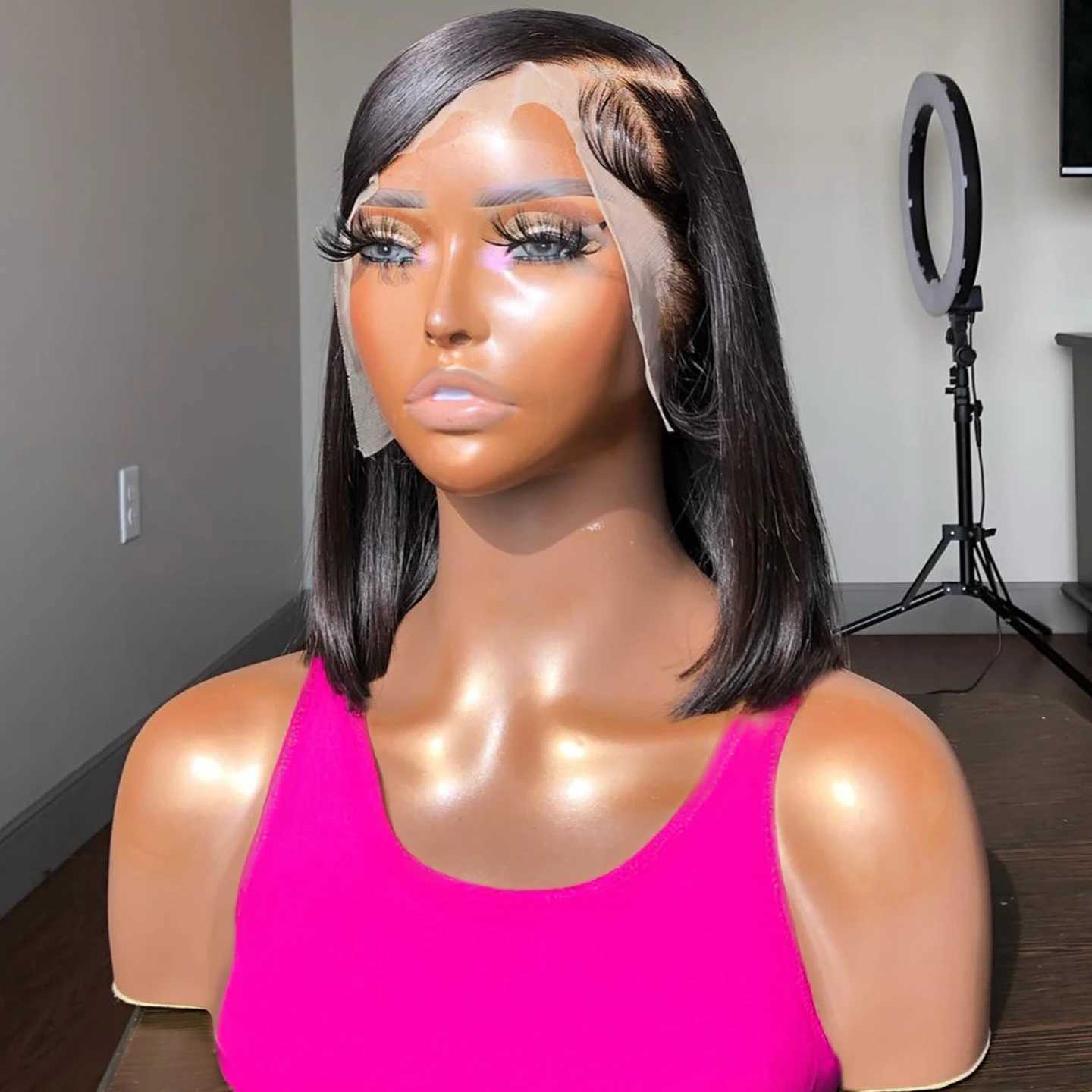 Short Bob Wigs Bone Straight 13x4 13x6 Hd Lace Front Wig Pre Cut 7x5 Glueless Wig Human Hair Ready to Wear And Go 250 DensityT251111