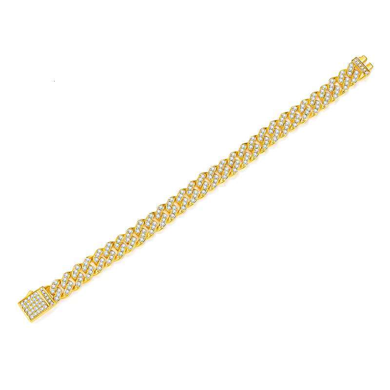 12763 925 Sterling Silver Jewelry Luxury 8mm Moissanite Bracelet Moissanite Cuban Bracelet Men Hip Hop Mens Moissanite Bracelet