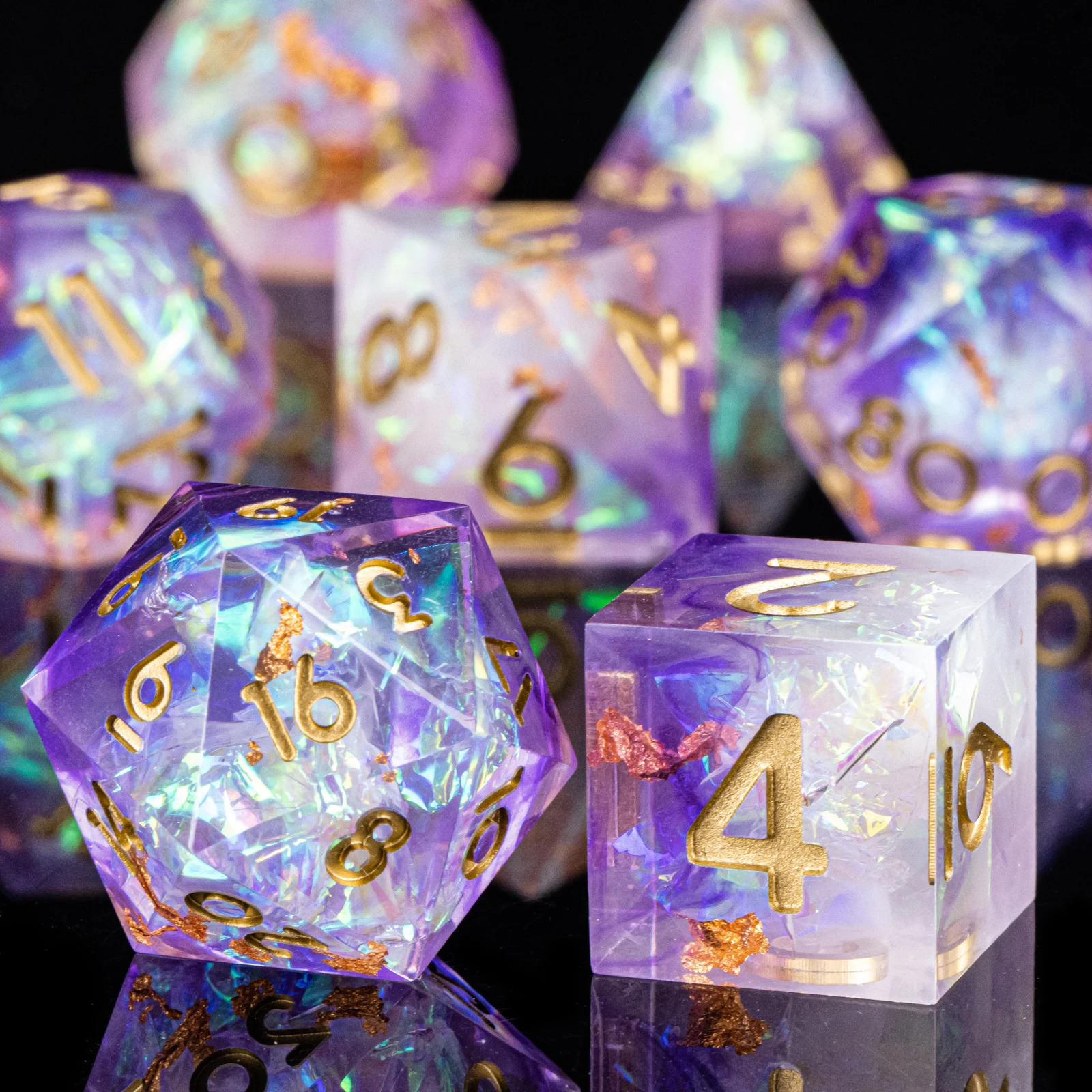 DnD Handmade Resin Dice Polyhedral Dice Set for Dungeons and Dragons d and d dice Sharp Edged Resin D D Dice D20 Dice 250403