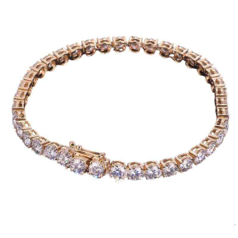 Fashion Jewelry Rose Gold Plated 925 Sterling Silver Bracelet Iced Out VVS Moissanite Hip Hop Tennis Chain Bracelet for Women