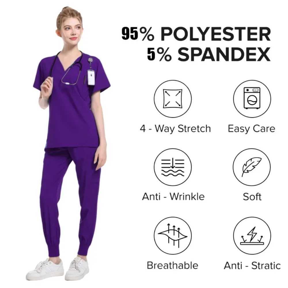 Dentist Surgery Tops Solid Color Beauty Sn Work Blouse Veterinary Nursing T-Shirts Spa Uniform Scrub Tops Men Medical Clothes X250410