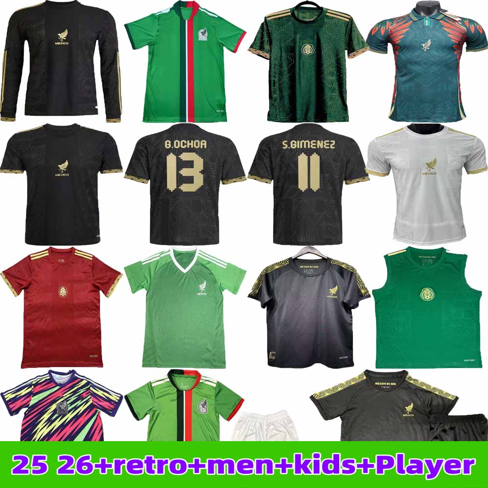 25 26 Mexico Copa America RAUL CHICHARITO Soccer Jerseys 2025 LOZANO H.LOZANO Men Kids Football Shirts Uniforms Fans Player Version GIMENEZ 2026 Gold Cup