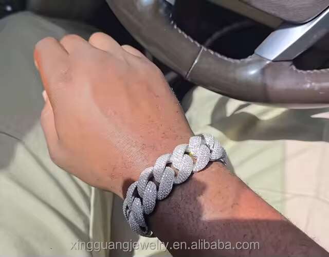 XG Factory Wholesale Price 20 mm Diamond Cuban Bracelet S925 Silver GRA D/VVS Moissanite Bracelets Fine Jewelry Bracelets