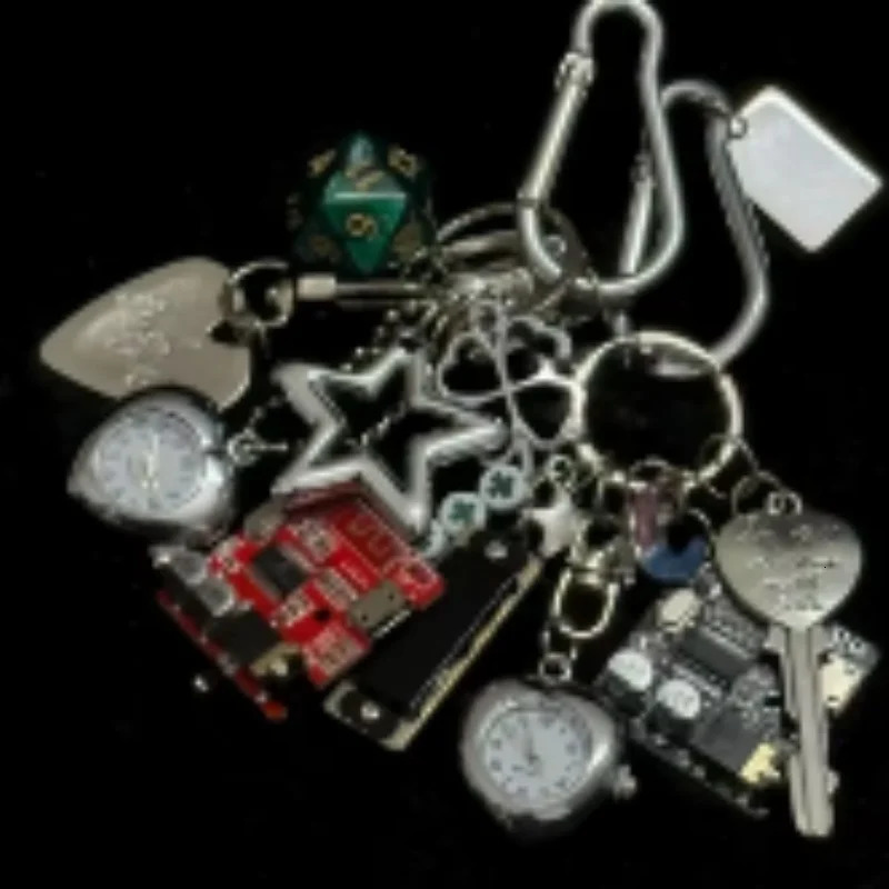 Handmade vintage keychain Metal pocket watch backpack pendant Creative mechanical elements ornament Couple style gift keychain 251110