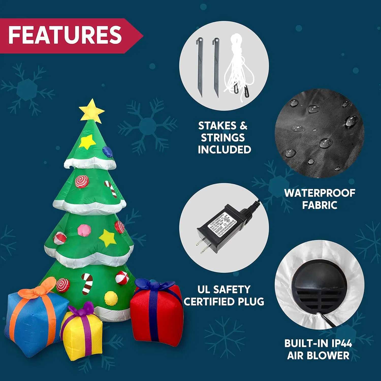 Christmas JOYFY 7 FT Christmas Tree Inflatables Decoration Giant Christmas Inflatable Tree with 3 Gift Boxes for Xmas Decoration Y251111