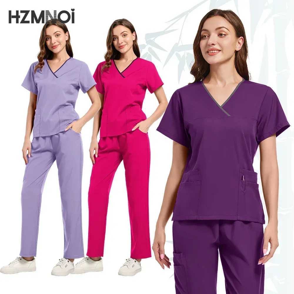 Scrubs Medical Uniforms Women Spa Workwear Health Worker Beauty Sn Clothes Nursing Scrub Shirt Jogger Pants Nurse Uniform Set X250410