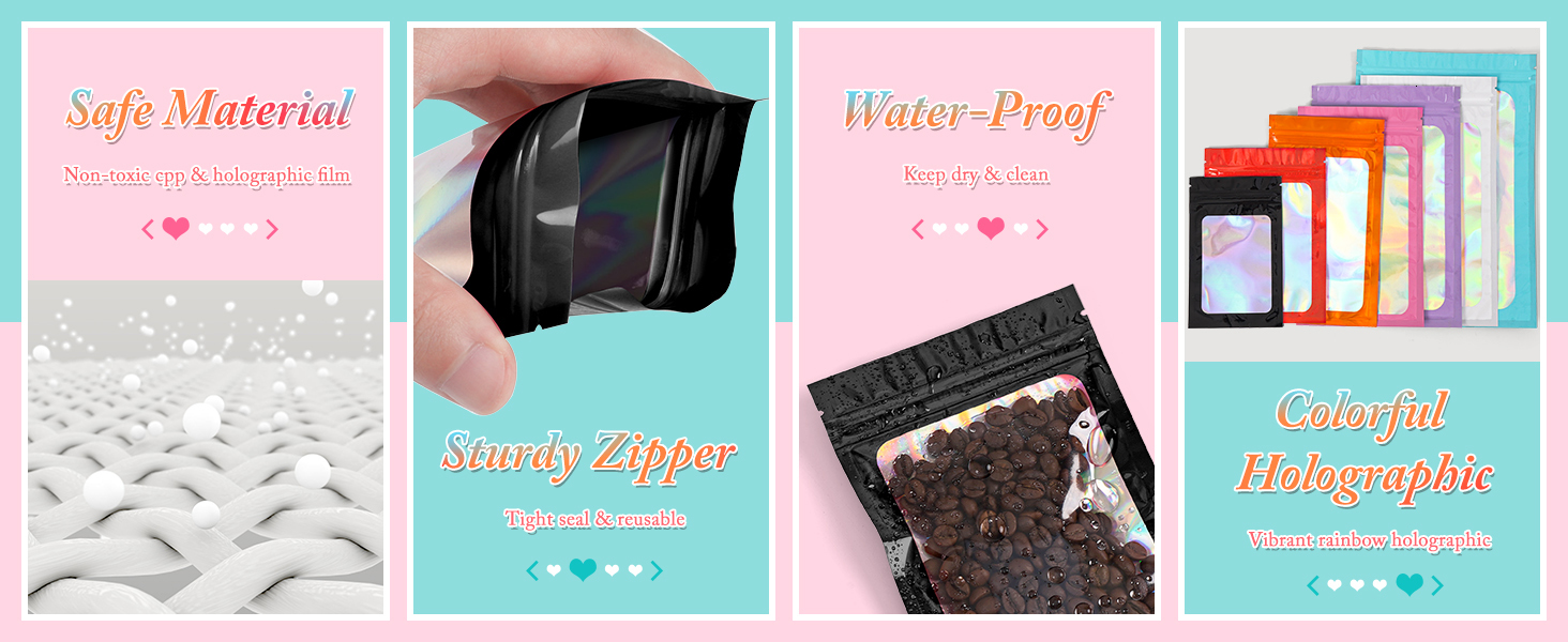 100ps Mylar Bags Custom Printed Resealable Earrings Ring Jewelry Storage Holographic Aluminum Foil Hermetic Packaging y251110