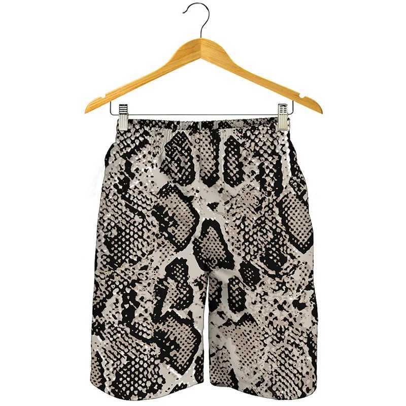 Black white punk snake skin 3D printed beach shorts mens summer swimming shorts cool street shorts quick drying surfboard shortsW250410