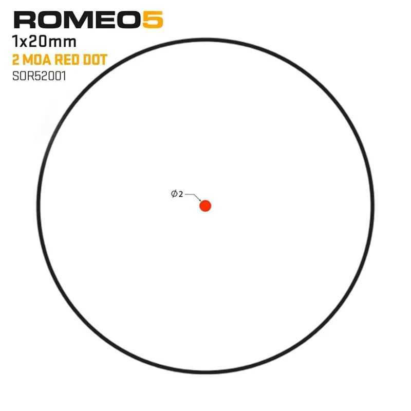 Romeo 5 1X20mm red dot sight 5.56 rifle tactical hunting shooting waterproof and fog proof 2 MOA Reticle for 20MM Rail X250411