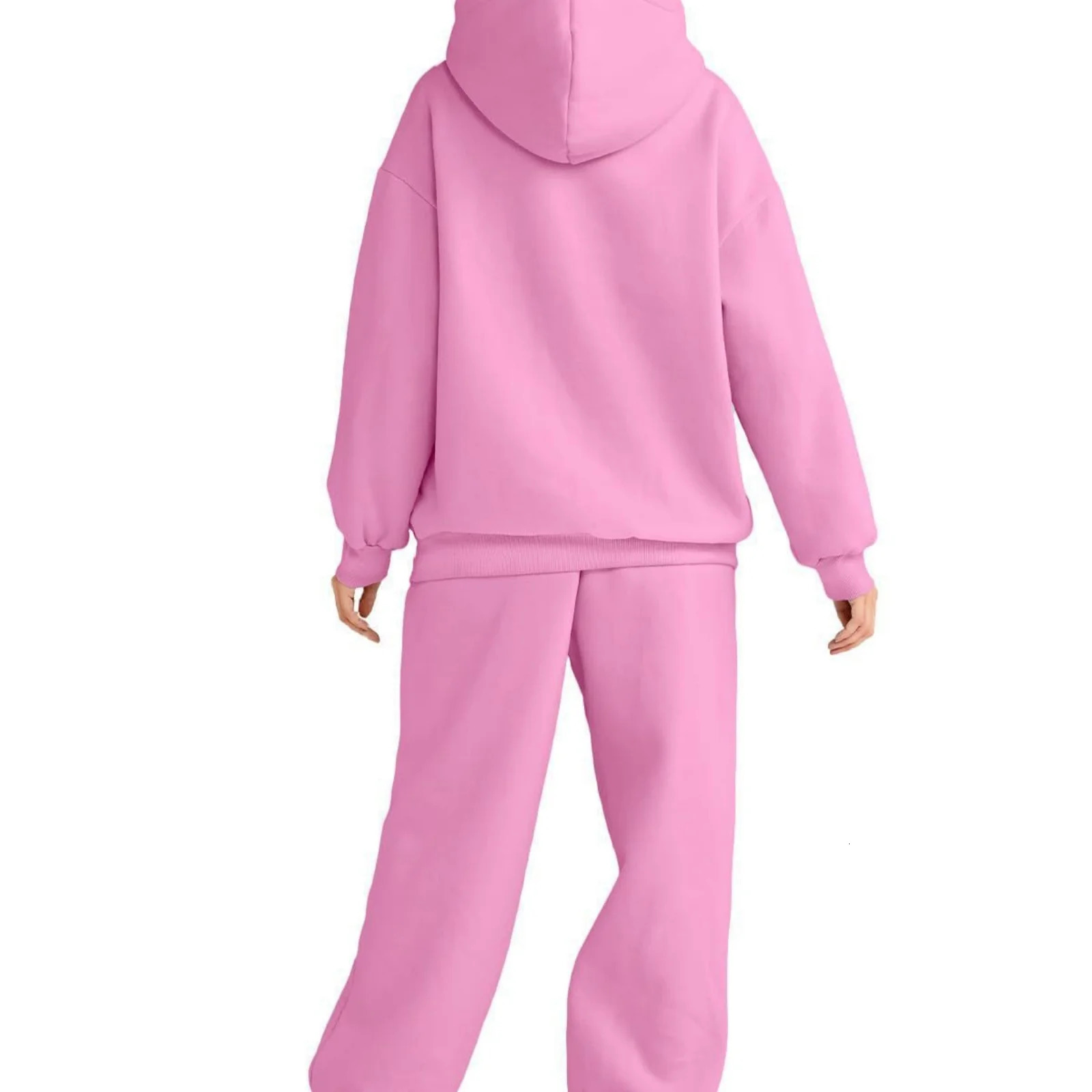 Womens Solid Sportswear Set Basic Classic Hooded Sweatshirt Sweatpants Two-Piece Daily Looks Causal Sports All-Match Set 251106