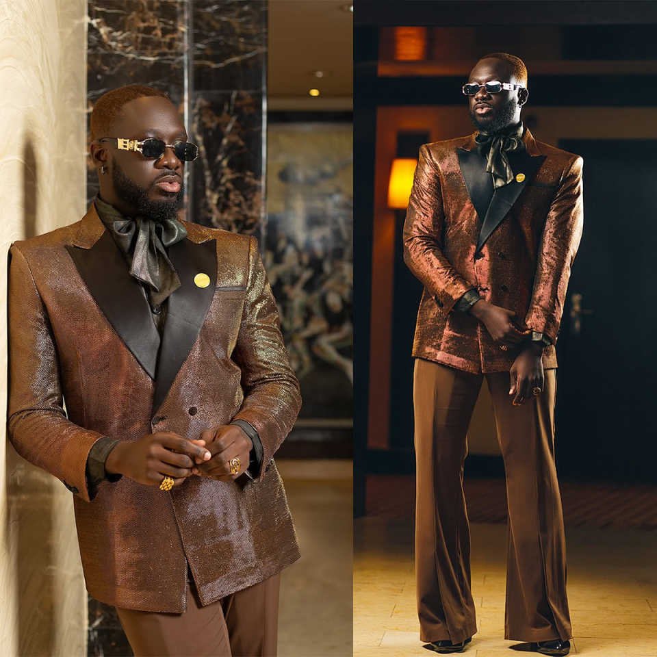 Fashion Show Wedding Men Suit Shine Party Suit 2-PCS Coat Pants Tailor-Made Groom Wear Groomsman Formal Occasions Plus Size Customized M251606