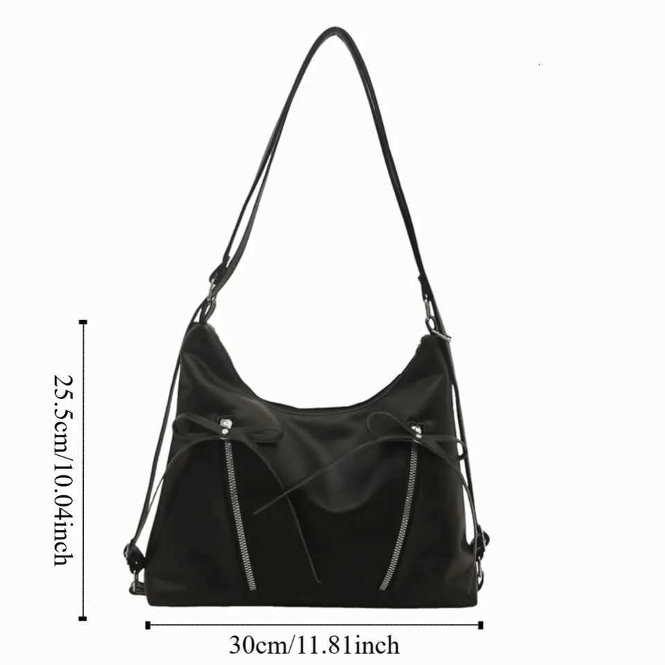 All-match Silver Bowknot Shoulder Bag Korean New Style Large Capacity Bow Tote Bag Y2K Fashion Bow Crossbody Bag ShoppingT251110