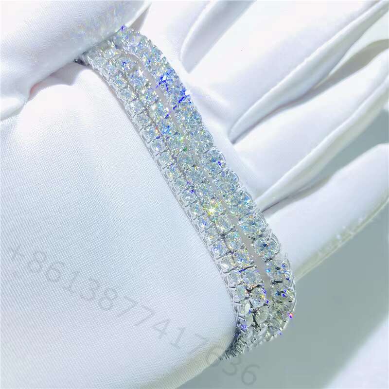 Top Selling 925 Sterling Silver 3mm 4mm 5mm VVS Lab Diamonds Tennis Necklace Moissanite Tennis Chain