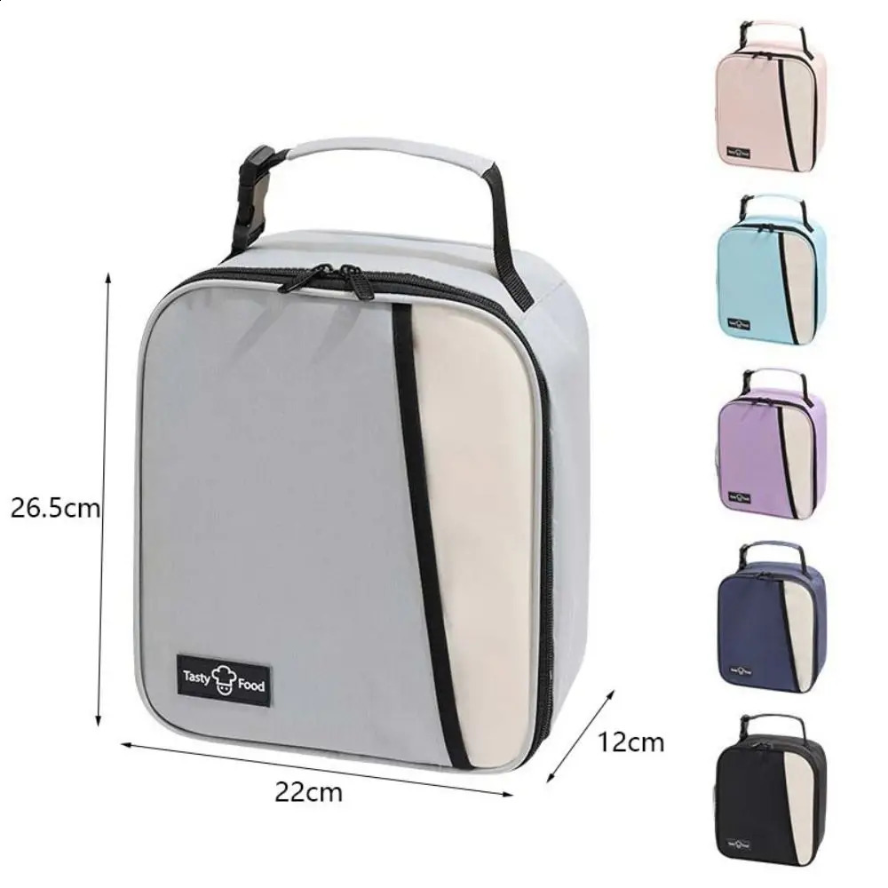 Vertical Insulated Lunch Bag Reusable Double Zipper Heat Insulated Bag Aluminum Foil Large Capacity Meal Bag Office 250410