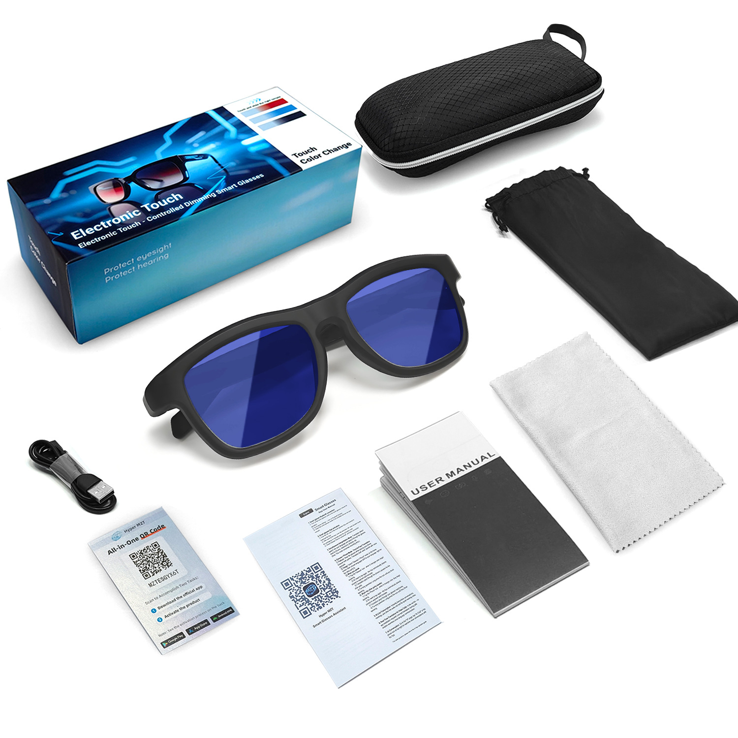 New Cross-Border Photochromic Smart Dimming Glasses Bluetooth Smart AI Glasses Support Music Playback, Calls, and AI Translation
