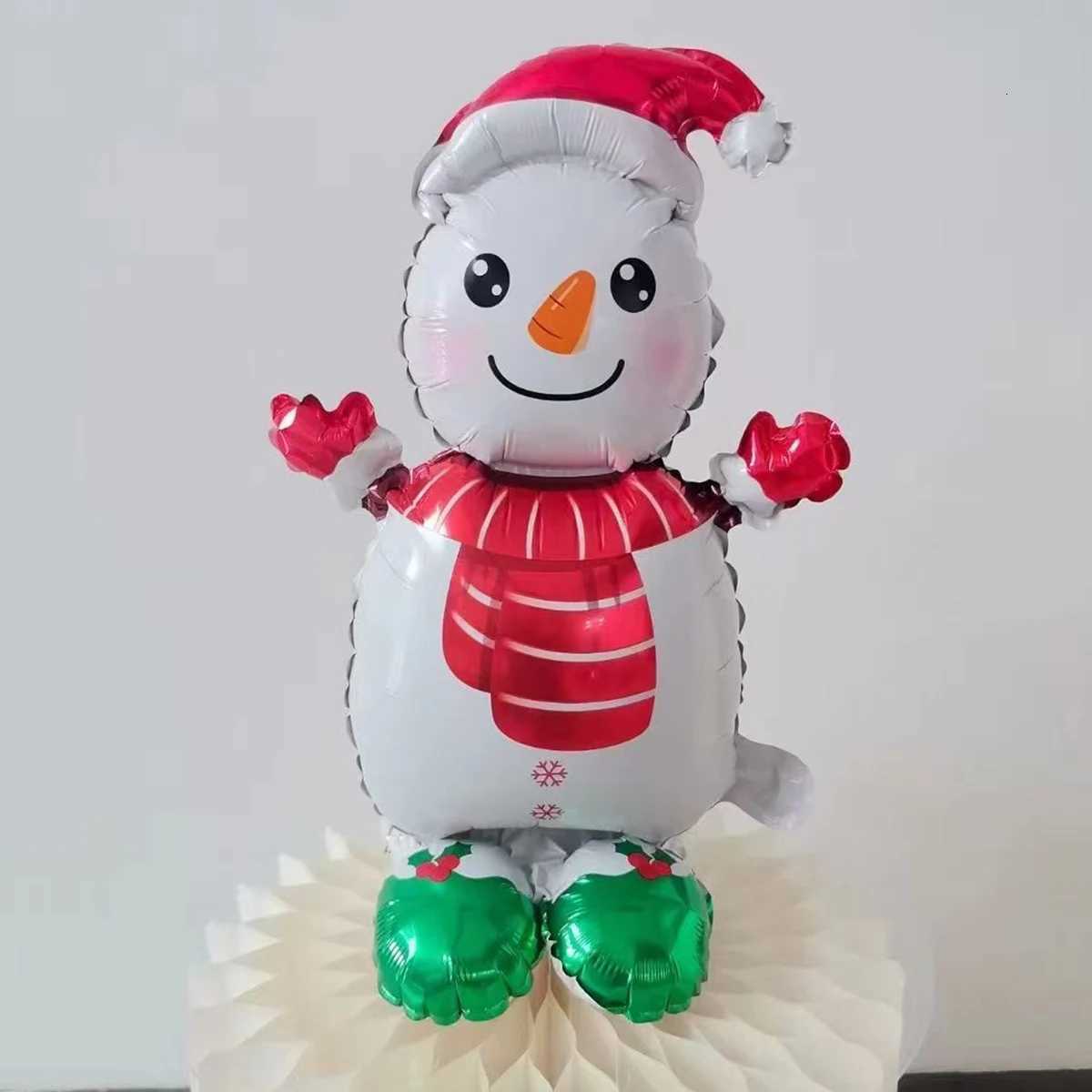 Christmas 1pc Small Stand Pedestal Christmas Theme Santa Claus Snowman Tree Elf Car Shape Foil Balloons Christmas Decoration Navidad 2026 Y251111