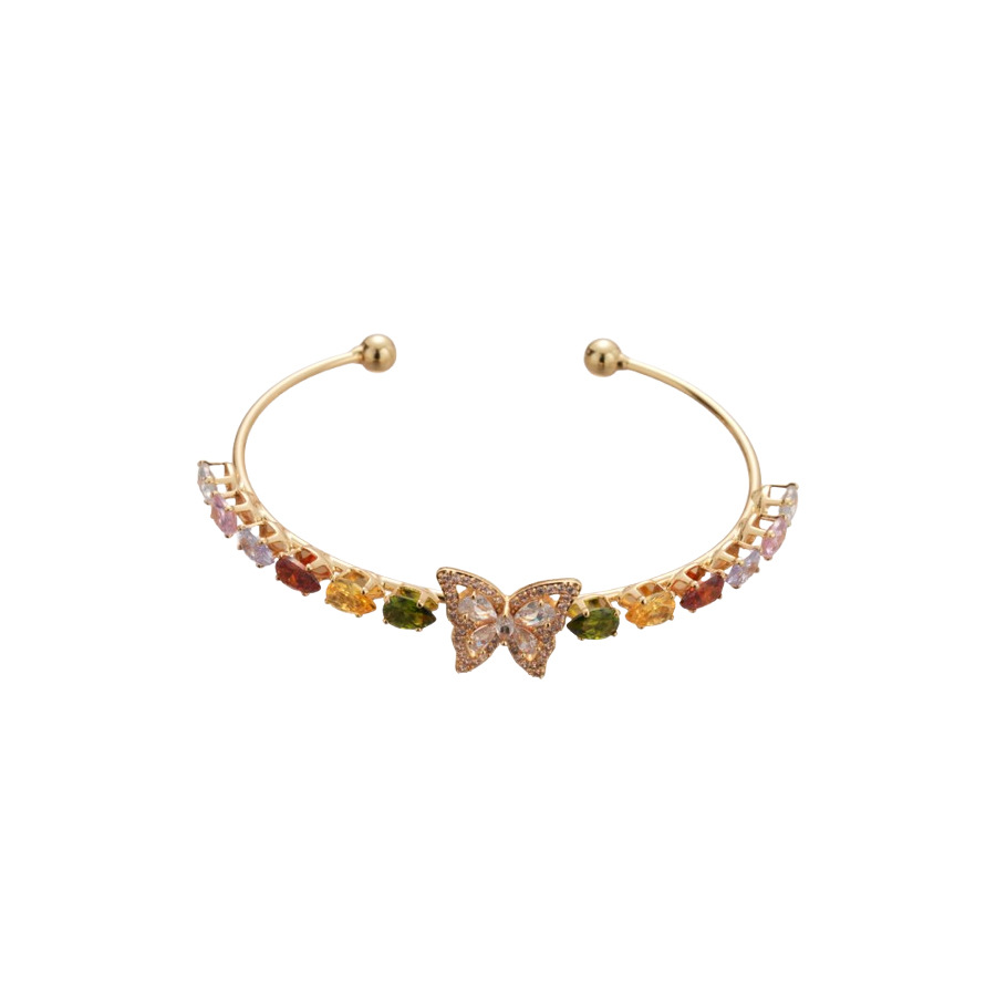 Zircon Butterfly Open Light Luxury High-end Niche Bracelet Retro Exquisite Versatile Elegant Jewelry Wholesale for Women - view 9
