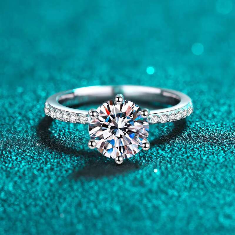 High Quality Fine Jewelry 925 Sterling Silver Luxury Women Lady Wedding Rings Moissanite Jewelry Engagement Rings