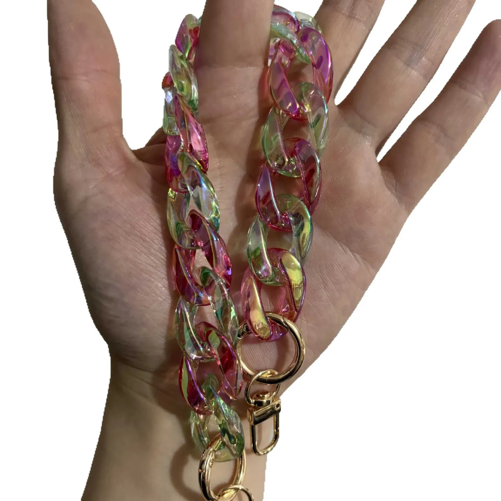 Colorful Resin Chains for Womens Bag Shoulder Strap Acrylic Chain Purse Replace Handle Handbag Parts Hardware Accessories 251110