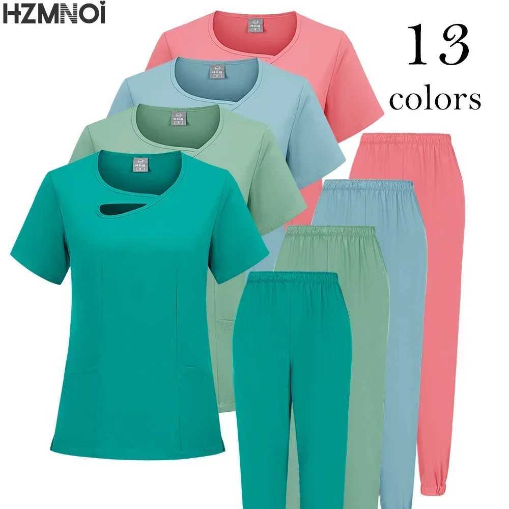 Unisex Medical Uniforms Men Women Nursing Clothes Beauty Come Nurse Scrubs Sets Doctor Dentist Workwear Clinical Tops Pants X2504101