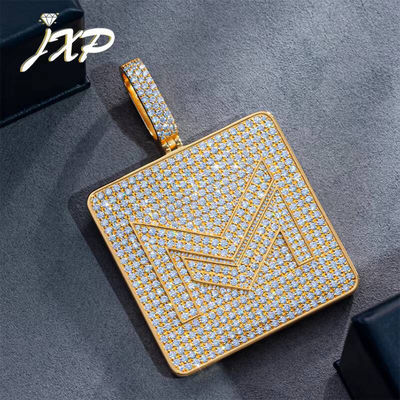 Custom Iced Out Moissanite Name Pendants Hot Selling Round Brilliant Cut 925 Silver Hip Hop Pendant Customizable