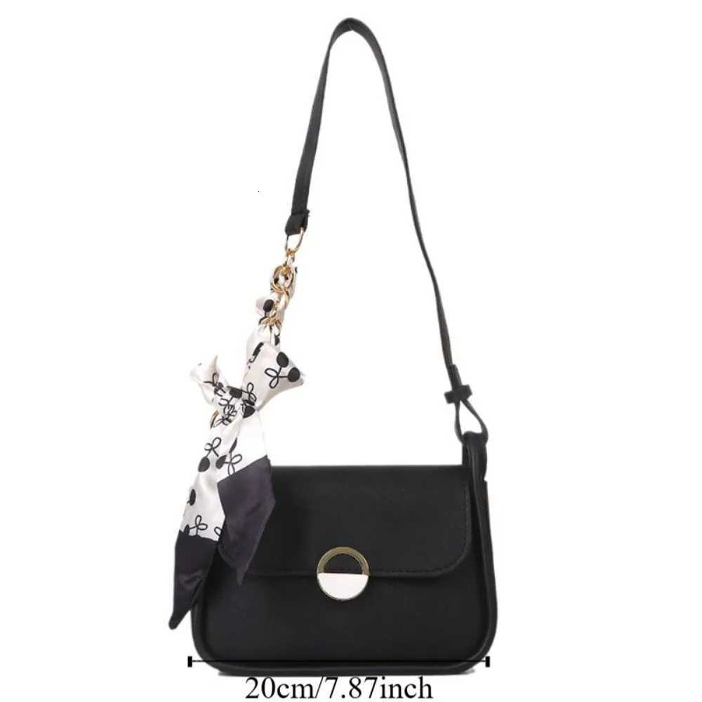 PU Leather Shoulder Bag Large Capacity Carrying Small Square Bag Minimalist with Ribbon Chain Crossbody Bag Mobile PhoneT251110