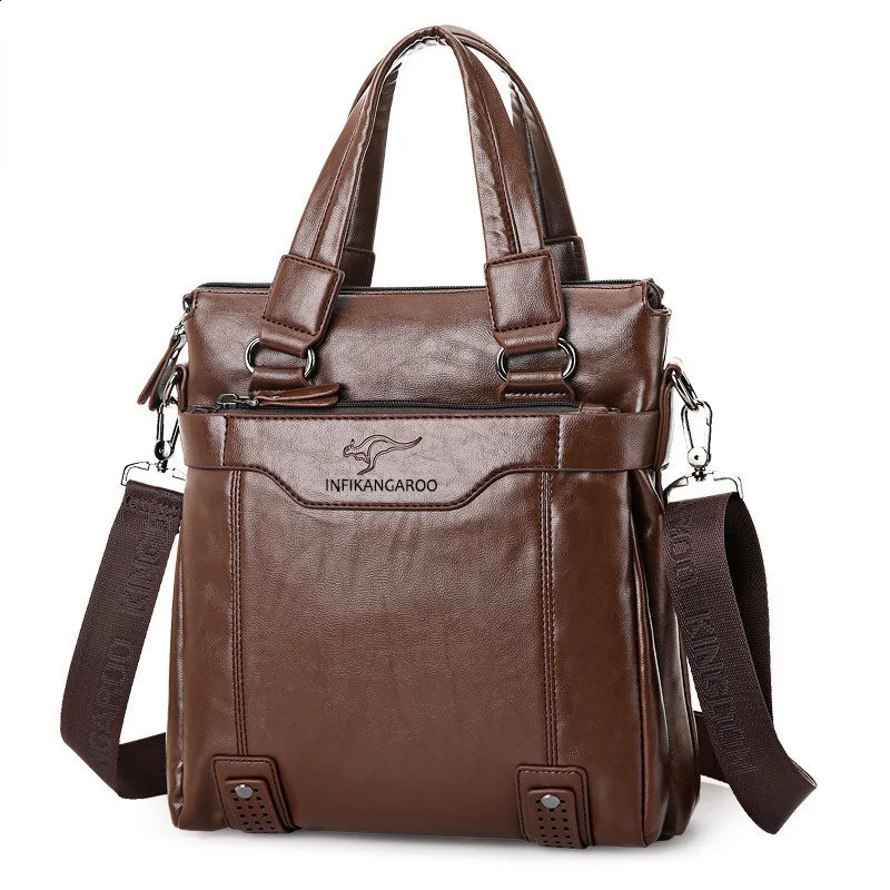 mens vertical handbag business briefcase shoulder cross body bag 250410