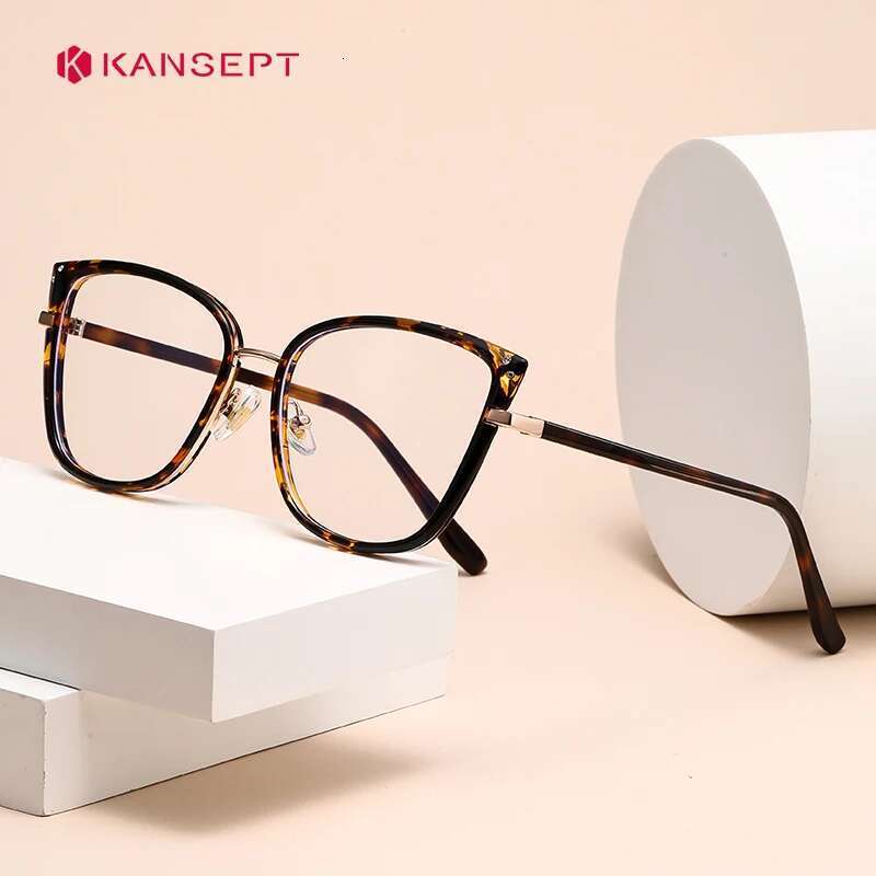 KANSEPT Fashion Cat Eye Customisable Mya Prescription Optical Lenses Anti Blue Ray Butterfly Recipe Reading Glasses Women