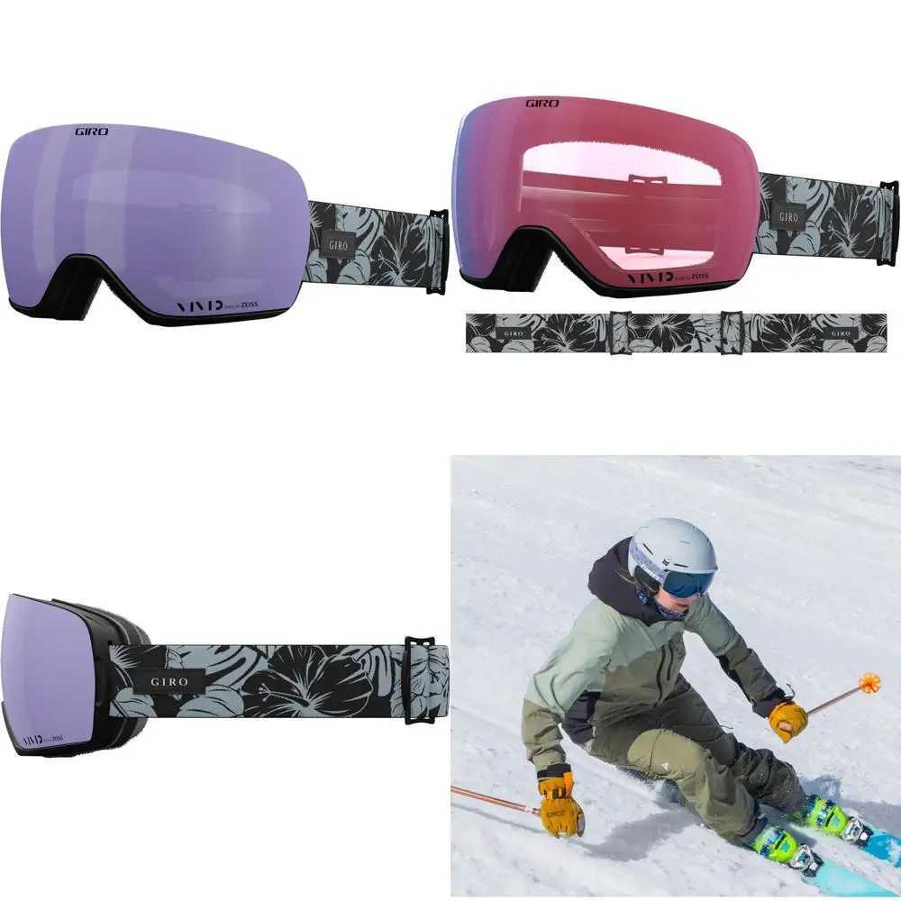 Quick Change Lens Ski Snowboard Goggles - Unisex Design - 2 Vivid Lenses - Anti-Fog - Over Glasses Compatibility K251110