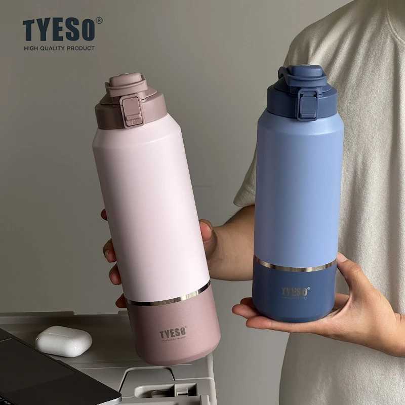 Tyeso Stainless Steel Thermo Bottle Portable Vaccum Travel Mug with Handle Leak-Proof Lid for Outdoor Sports Hiking Drinkware L251111 W260226