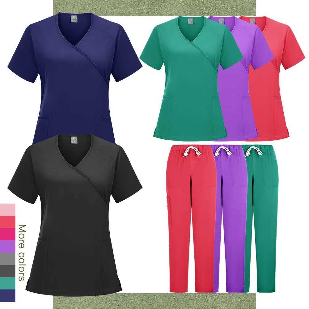 Nurse Scrubs New Fashion Medical Scrub Soft Breathable Jogger Pants Set Surgical Uniforms Woman Nursing Clinical Doctor Workwear X250410