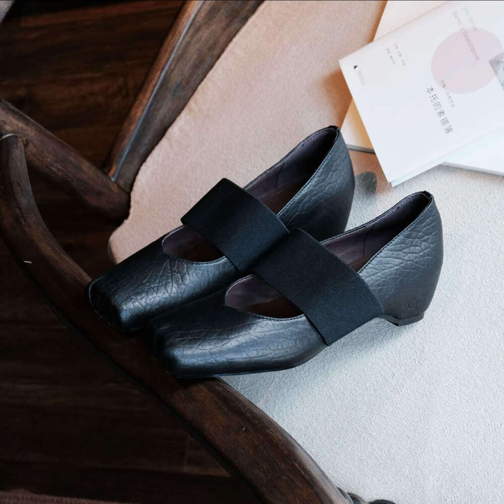 Black Sensation Ballet Shoes for Women 2025 Fall Fashion Pattern chunky Flats Designer Shoe with dress