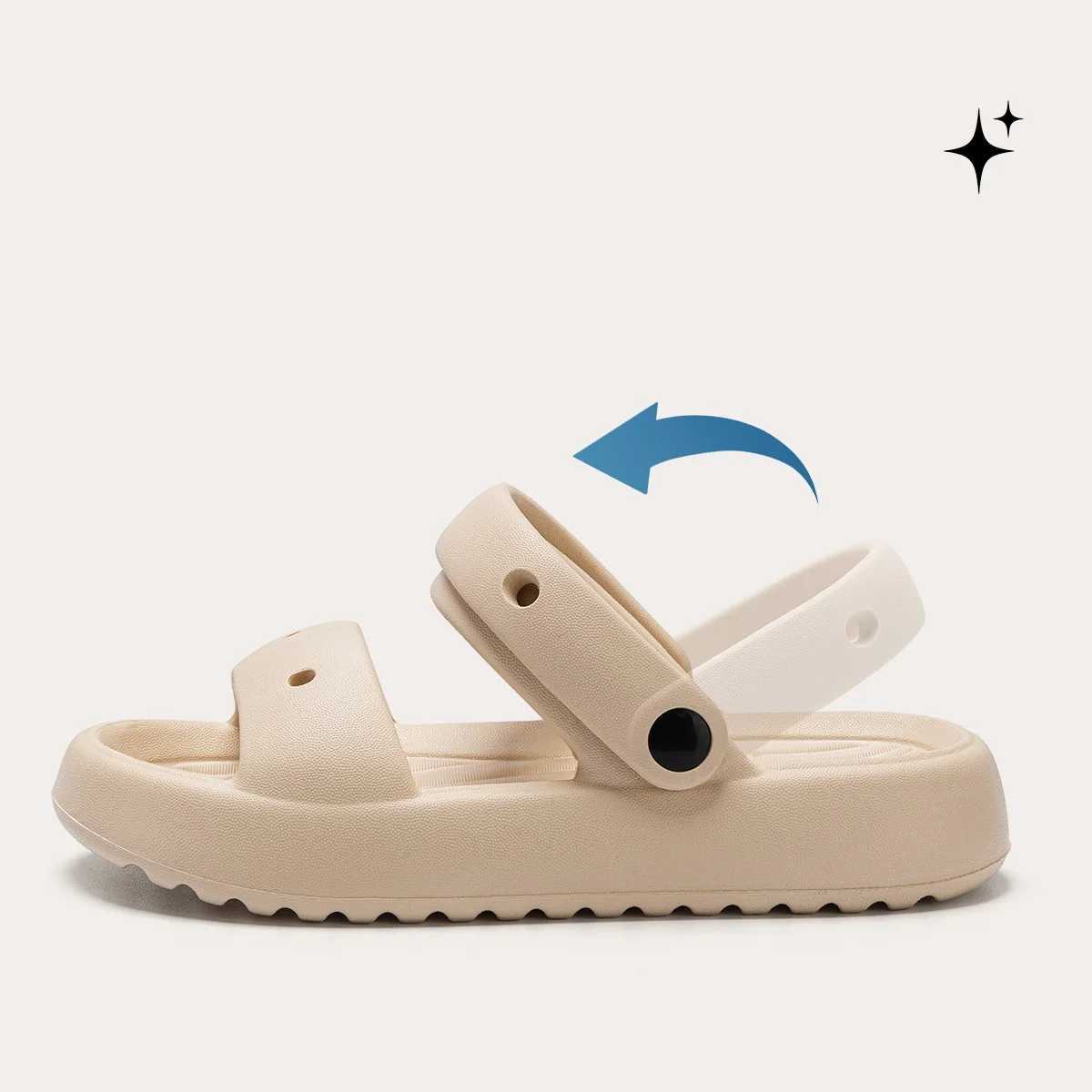 DIY Double Belt Sliders for Womens Summer Outdoor Sandals for Casual Thick Bottom Beach Leisure Waterproof EVA Herringbe SlidersXJ250410