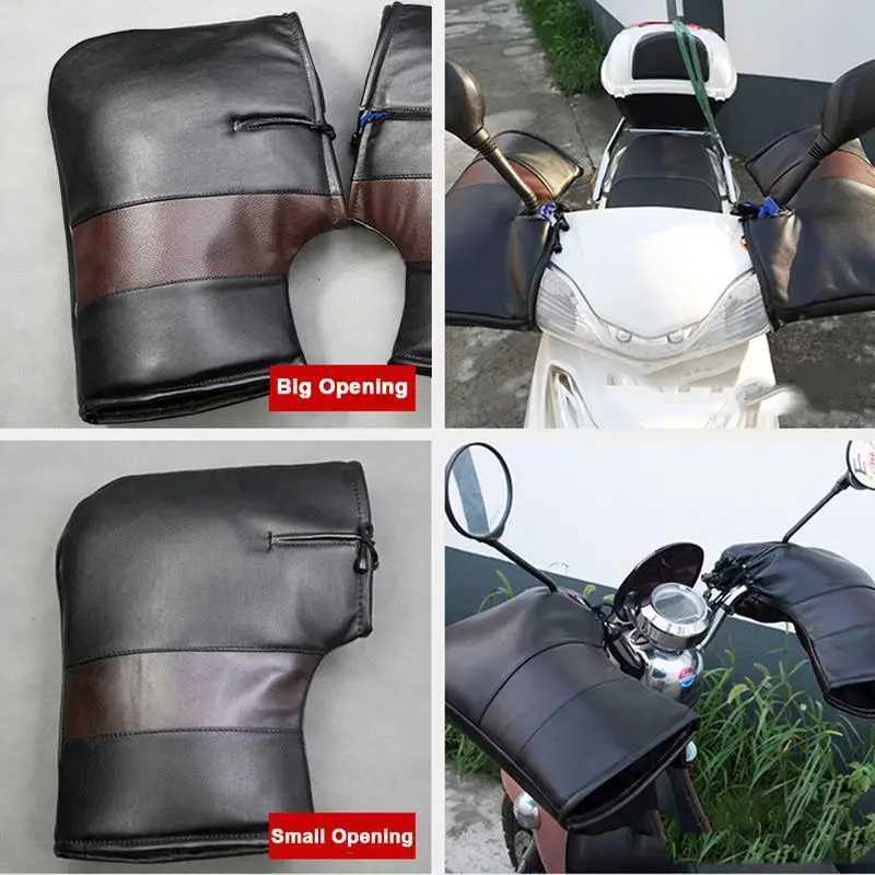 2pcs Motorcycle Handlebar Muffs Hand Protector Winter Windproof Waterproof Thickened Warm Thermal Mobile Handle Bar Cover Gloves S25118
