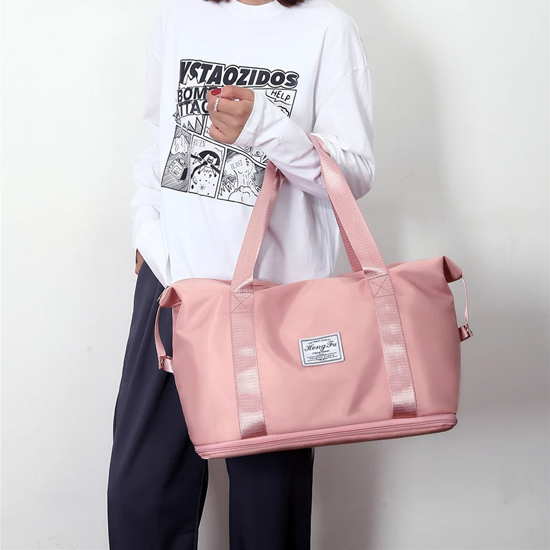 Extendable Womens Large Capacity Storage Luggage Handbag Leisure Travel Duffle Bag Waterproof Nylon Sports and Fitness Handbag 251110