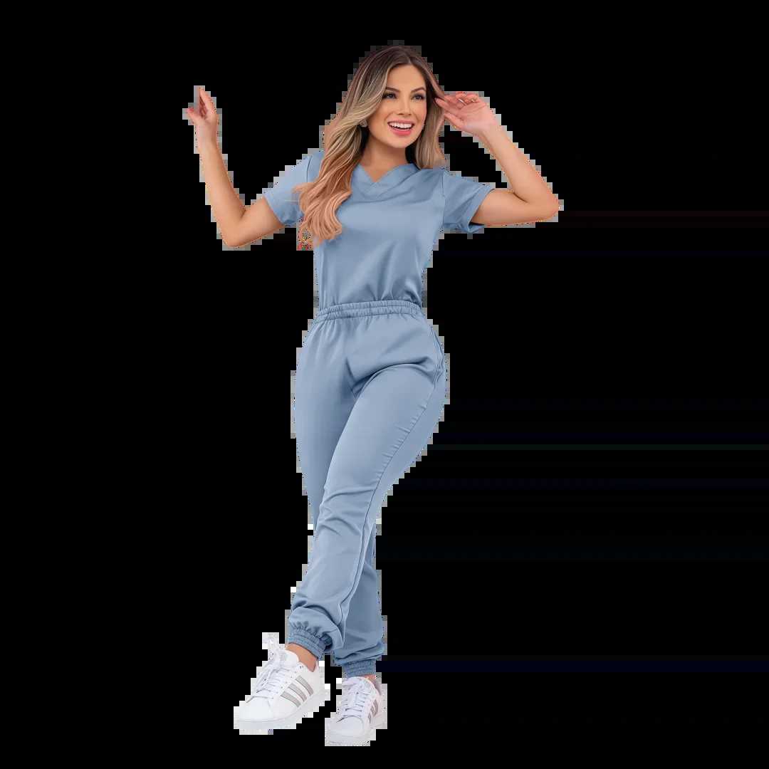 High quality frosted doctor medical center uniform comfortable staff scrub set womens beauty spa Sn Tunic Top+Pants workwear X250410