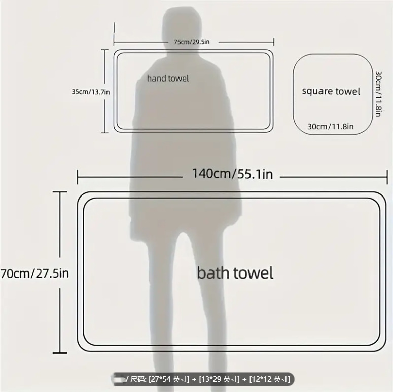 Extra Thick Velour Bathroom Linen for Adults Durable Non-Pilling Stripe Patterned Towel