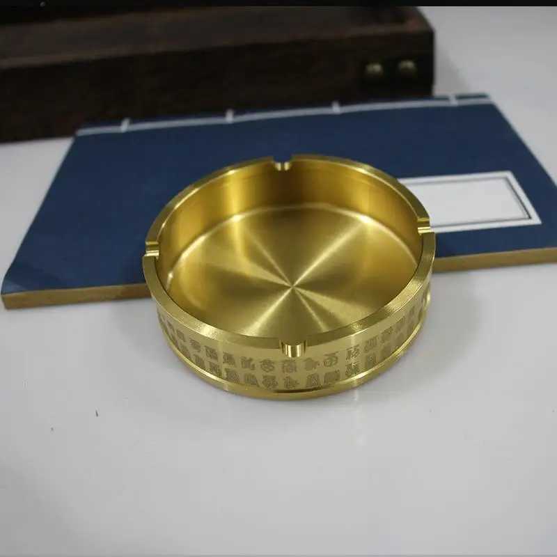 Brass Ashtray Home Office Desk Ornaments Five Cattle Send Blessing Ashtray Home Ornaments Gift Lighter AccessoryXJ250410