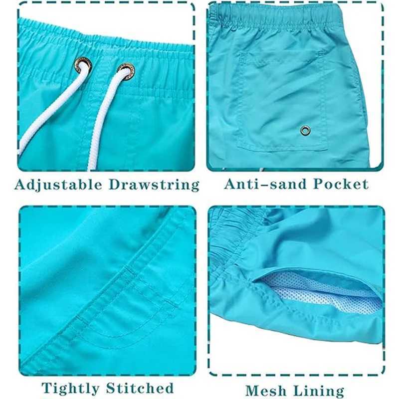 Pocket mesh lining summer casual beach board shorts quick drying swimsuit swimsuitW250410