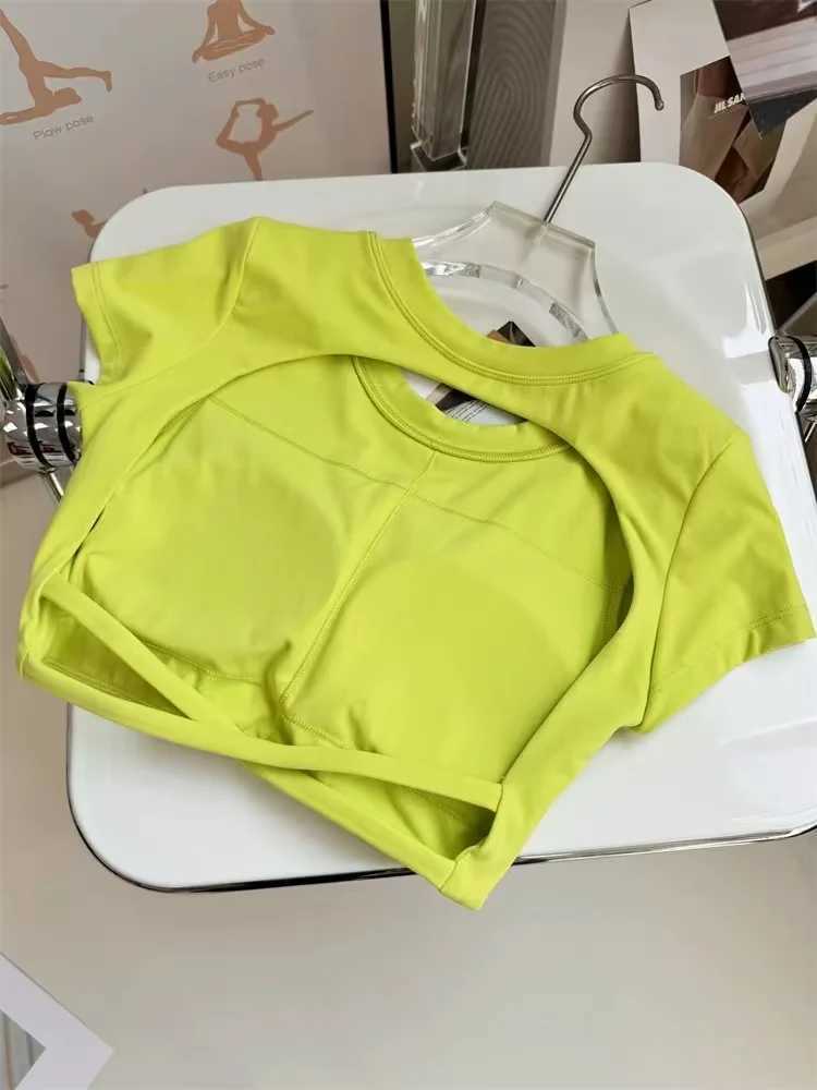 Womens apron sportswear sports tops fitness activity clothes womens quick drying yoga clothes sports backless gym topsW250411