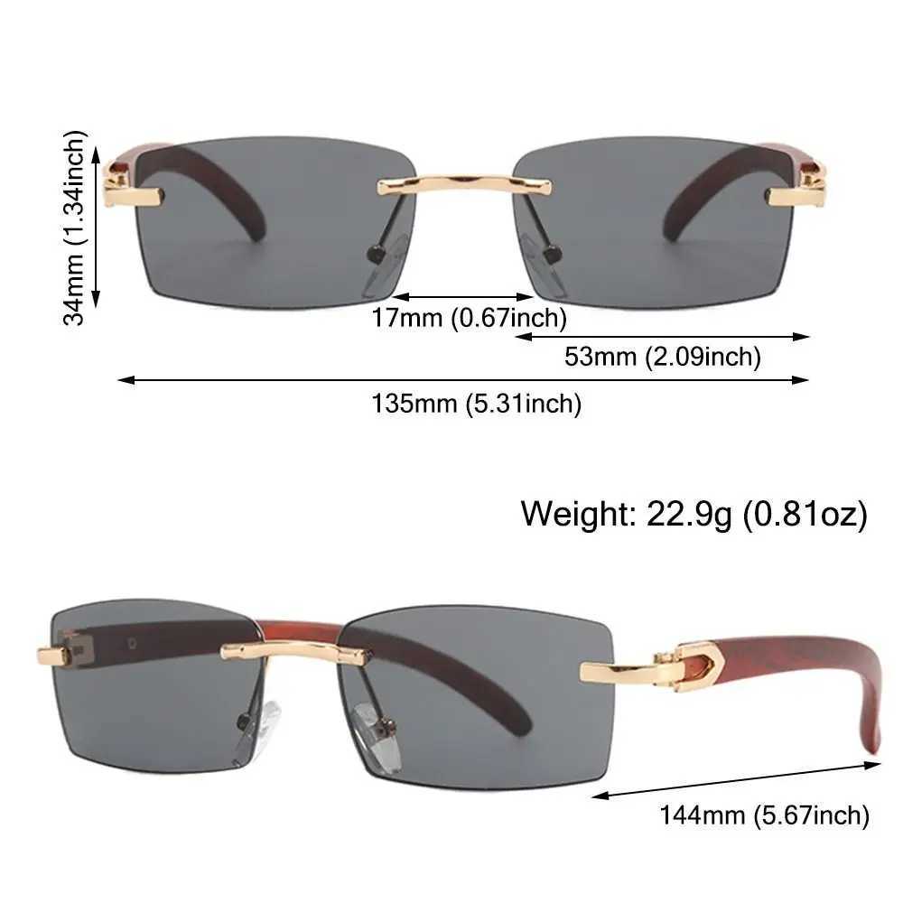 Trendy Punk Sunglasses Rimless Rectangle Sun Glasses for Men Women Fashion UV400 Driving Shades Frameless Gradient EyewearC250412