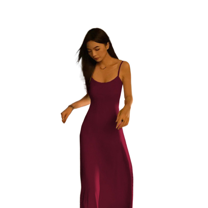 Y52175 High quality slim suspender dress for women summer 2024 new style temperament waist slimming inner wear A-line long skirt